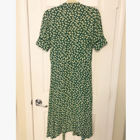 Ganni Dalton Crepe Dress Verdant Green 34 … - Picture 3 of 6